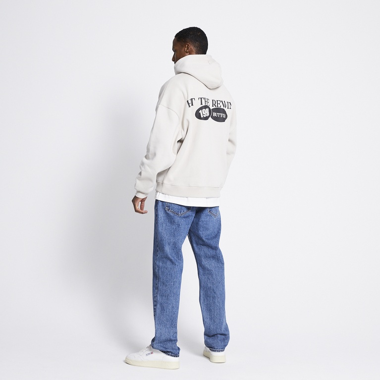Printed hoodie "Over" Beige